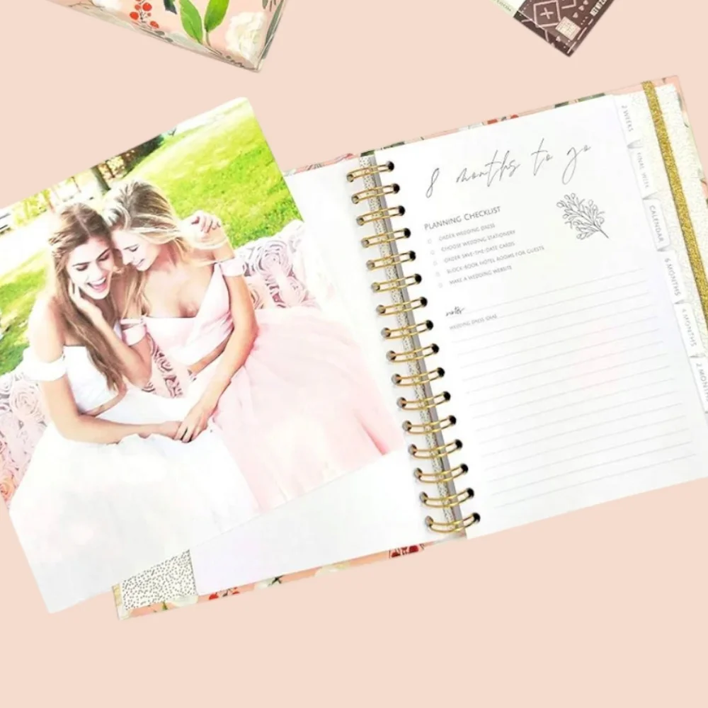 12 Month Wedding Planner With Floral Print.